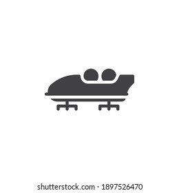 Bobsleigh sport vector icon. filled flat sign for mobile concept and web design. Skeleton sleigh glyph icon. Symbol, logo illustration. Vector graphics