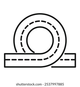 Bobbahn-Symbol, das die Eisbahn darstellt, die im Wintersport des Bobsports verwendet wird