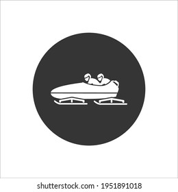 Bobsleigh white icon. Vector illustration on white