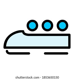 Bobsleigh Winter Sport in Filled Outline Icon