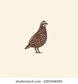 Bobwhite quail logo vector icon illustration. Isolated object on background