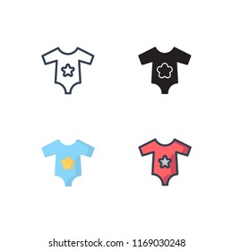 boby romper icon vector with four different styles