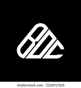 BOC letter logo creative design with vector graphic, BOC simple and modern logo in round triangle shape.