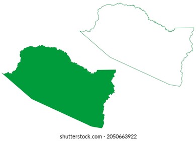 Boca do Acre municipality (Amazonas state, Municipalities of Brazil, Federative Republic of Brazil) map vector illustration, scribble sketch Boca do Acre map