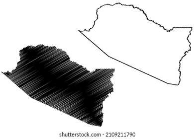 Boca do Acre municipality (Amazonas state, Municipalities of Brazil, Federative Republic of Brazil) map vector illustration, scribble sketch Boca do Acre map