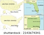 Boca Raton city location on USA, Florida state and Palm Beach County map