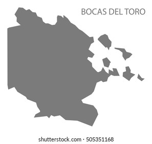 Bocas del toro Panama Map grey