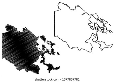 Bocas del Toro Province (Republic of Panama, Provinces of Panama) map vector illustration, scribble sketch Bocas del Toro map