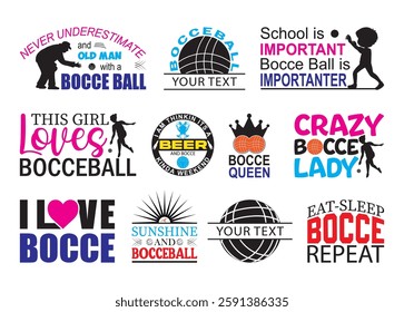 Bocce Ball #2 Vector For Print, Bocce Ball Clipart, Bocce Ball Vector Illustration