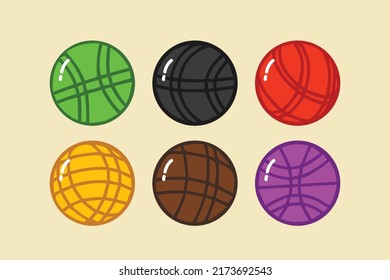 Bocce Ball Design Vector Flat Modern Illustration