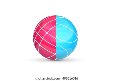 Bocce ball. Logo or icon for the game design. Vector illustration.