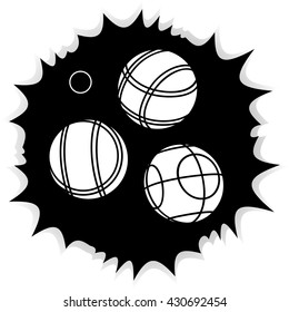 Bocce Balls Flat Icon - Black Background