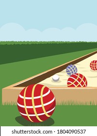 Bocci ball court vector graphic