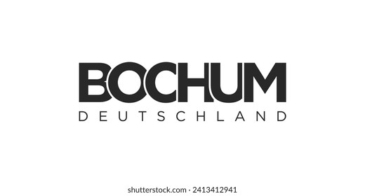 Bochum Deutschland, diseño vectorial moderno y creativo que presenta la ciudad de Alemania para carteles de viaje, afiches, web y postales.