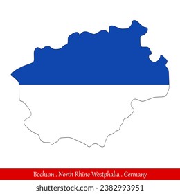 Bandera de Bochum - Renania del Norte-Westfalia, Alemania (EPS)