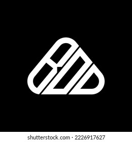 BOD letter logo creative design with vector graphic, BOD simple and modern logo in round triangle shape.