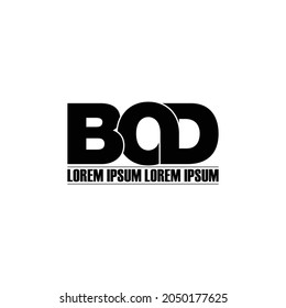 BOD letter monogram logo design vector