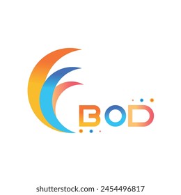 BOD letter technology Web logo design on white background. BOD uppercase monogram logo and typography for technology, business and real estate brand.
