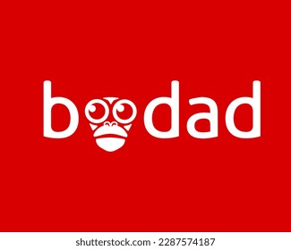 Bodad or bodat monkey letter vector logo design. Great combination of Monkey symbol with letter bodad.