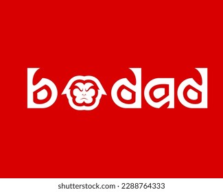 Bodad or bodat monkey letter vector logo design. Great combination of Monkey symbol with letter bodad.