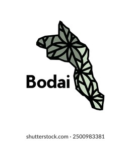 Bodai City of Lebanon map vector illustration, vector template with geometric style isolated on white background