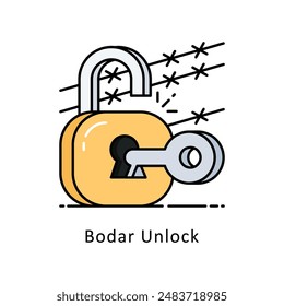 Bodar Unlock vector   Filled outline Design illustration. Symbol on White background EPS 10 File