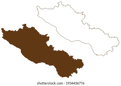 Bodenseekreis district (Federal Republic of Germany, rural district, Baden-Wurttemberg State) map vector illustration, scribble sketch Bodensee map