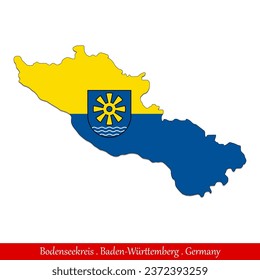 Bodenseekreis Flag - Baden-Württemberg,Germany (EPS)