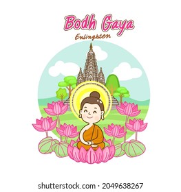 Bodh Gaya on white background.