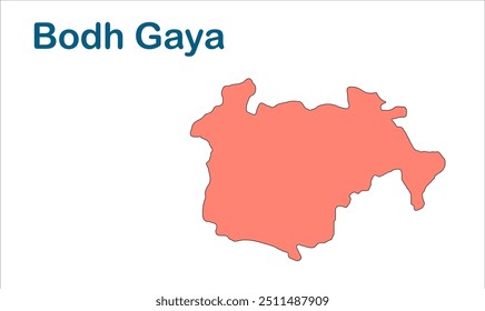 Mapa de subdivisão de Bodh Gaya Distrito de Gaya, Estado de Bihar, República da Índia, Governo de Bihar, Território indiano, Índia Oriental, política, aldeia, turismo