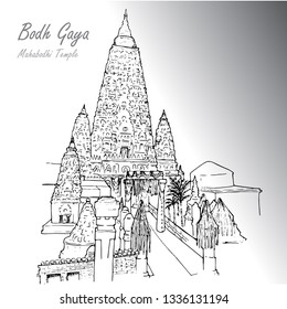 bodhgaya vector illustration