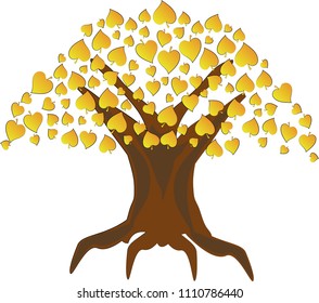 Bodhi big tree isolate Vector Illustration 