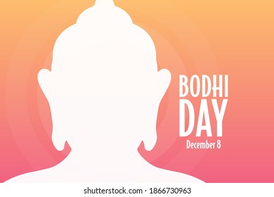 Bodhi Day. December 8. Holiday concept. Template for background, banner, card, poster with text inscription. Vector EPS10 illustration