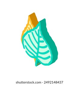 Bodhi-Blatt-Buddhismus isometrische Ikone-Vektorgrafik. Bodhi-Blatt-Buddhismus-Zeichen. Isolierte Symbolillustration