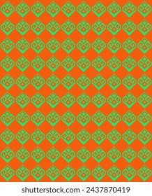The Bodhi leaf pattern is green and orange arranged in a long line