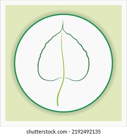 bodhi leaf vector design illustration line art