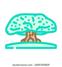 bodhi tree buddhism color icon vector. bodhi tree buddhism sign. isolated symbol illustration