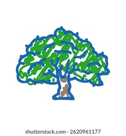 bodhi tree buddhism doodle icon sketch vector. bodhi tree buddhism sign. isolated symbol illustration