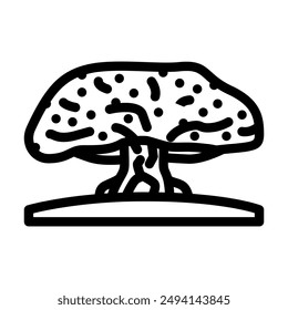 bodhi tree buddhism line icon vector. bodhi tree buddhism sign. isolated contour symbol black illustration