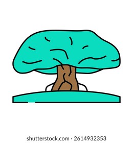 bodhi tree buddhism line icon vector. bodhi tree buddhism sign. isolated symbol illustration