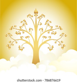 bodhi tree gold background.