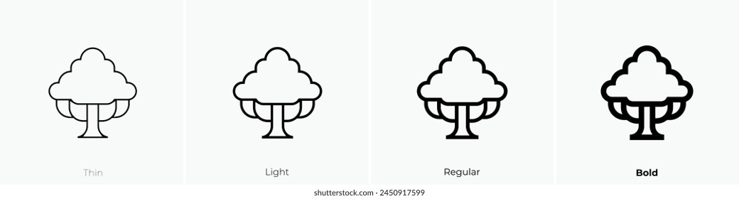 bodhi tree icon. Thin, Light Regular And Bold style design isolated on white background