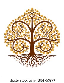 Bodhi Tree, an important tree of Buddhism.Graphic vector