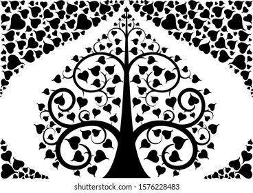 The Bodhi tree and leaves background design