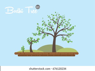 Bodhi tree (Sacred tree, Ficus religiosa L.) is a symbol that uses Buddhism. vector illustration