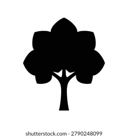 Bodhi Tree Silhouette Icon for Buddhist Wisdom and Enlightenment