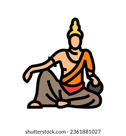 bodhisattva buddhism color icon vector. bodhisattva buddhism sign. isolated symbol illustration