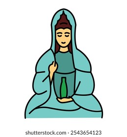 Bodhisattva line icon. Vector isolated element. Editable stroke.