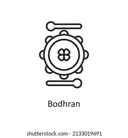 Bodhran Vector Outline Icon Design illustration. St Patrick's Day Symbol on White background EPS 10 File