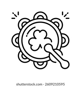 Bodhran vector outline icon. EPS 10 file